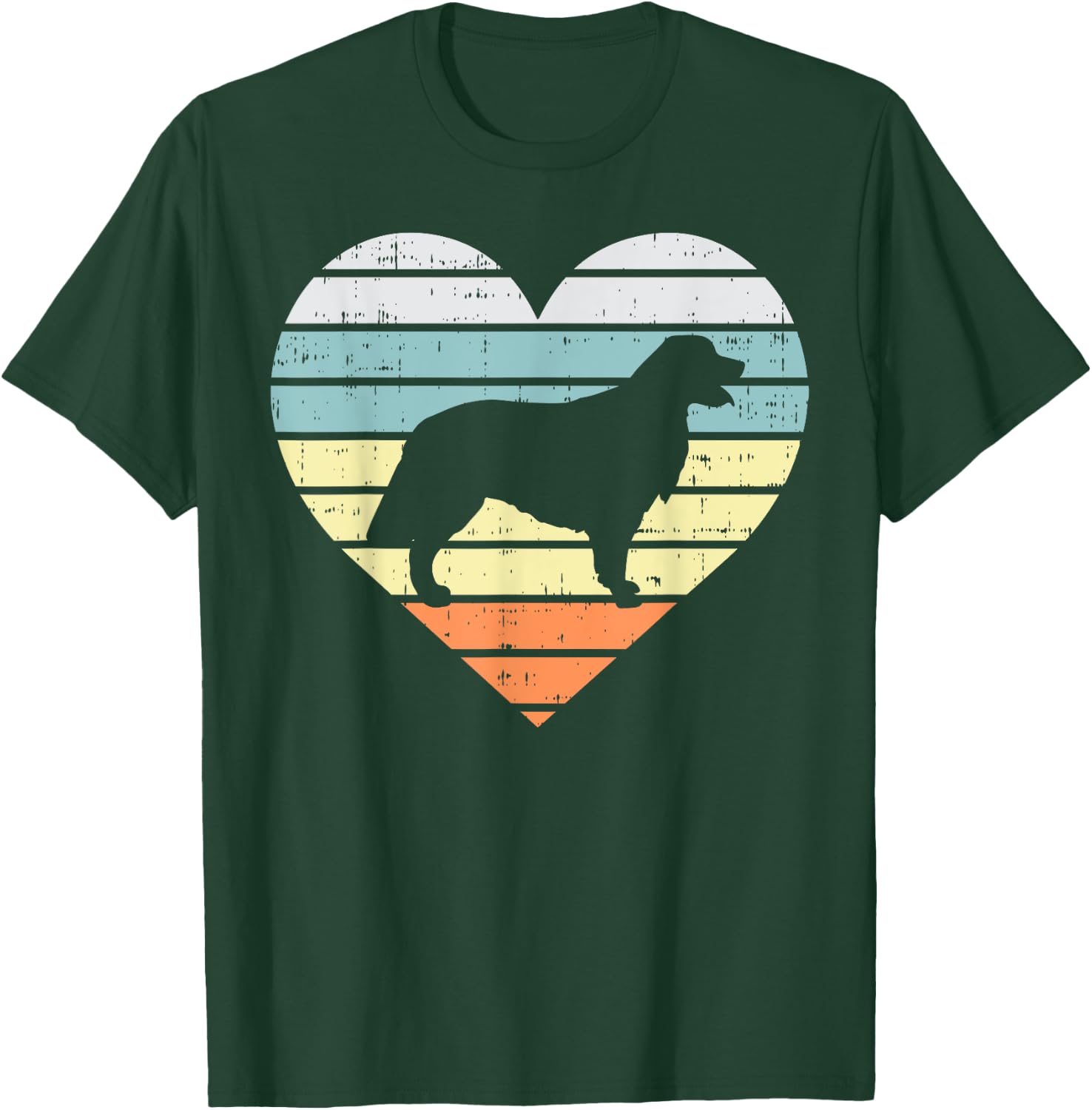Golden Retriever Silhouette Heart Retro Dog Lover Women Gift T-Shirt - T-Shirt | Forest