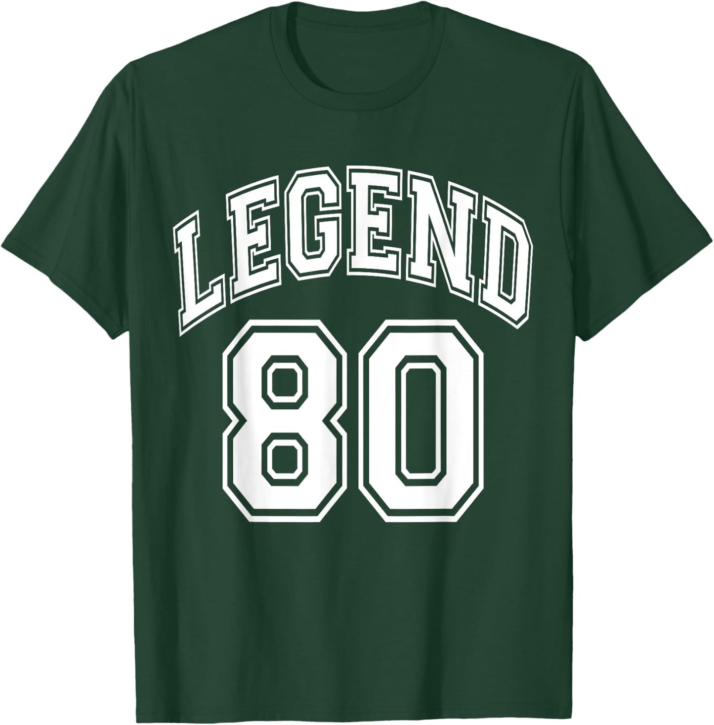 Legend 80 Number Varsity Team - 80th Birthday & 80 Years Old T-Shirt - T-Shirt | Forest