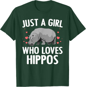 Hippo Gift Hippopotamus Lover Accessories & Stuff Funny Hippopotamus Design For Girls Women Teens Hippo Lovers T-Shirt - T-Shirt | Forest