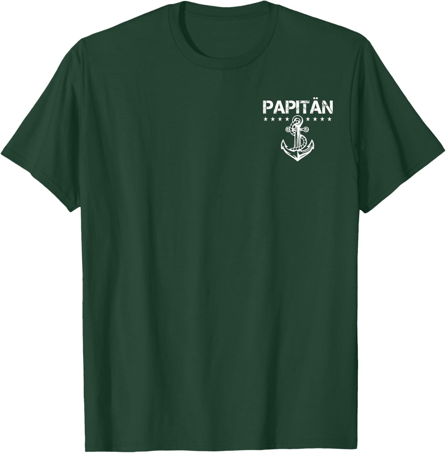 Papitän - Papa und Kapitän Lustiges Retro Anker Vater T-Shirt - T-Shirt | Forest