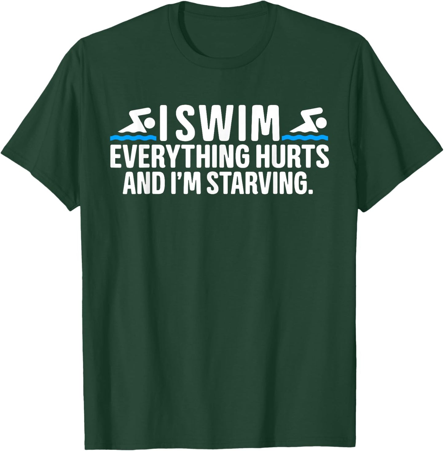 Funny Humor Swimming Swimmer Saying -Kids, Girls Black Small Modern Funny Swim Short Sleeve Swimming Sports T-Shirt - T-Shirt | Forest