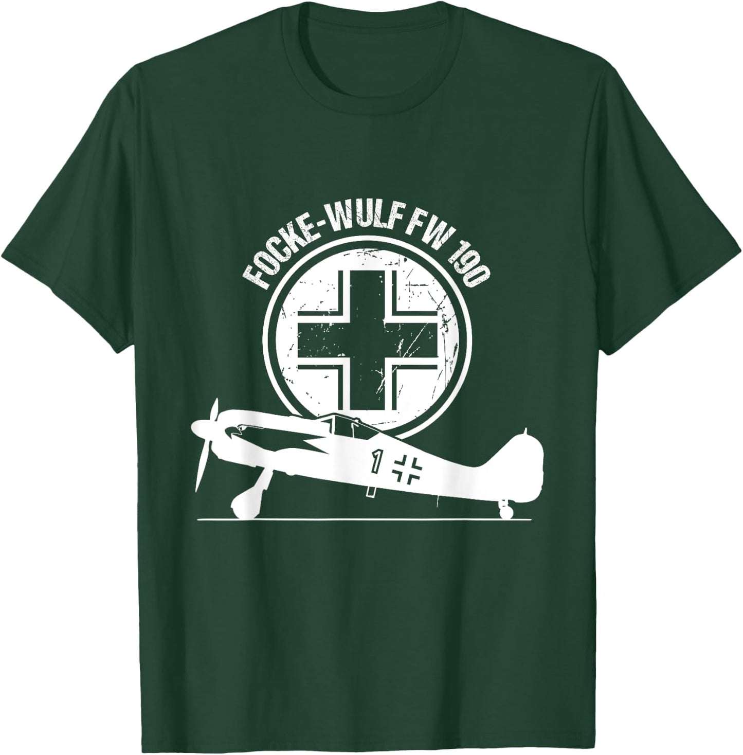 Focke Wulf FW 190 Luftwaffe Warbird Fighter Aircraft Gift T-Shirt - T-Shirt | Forest