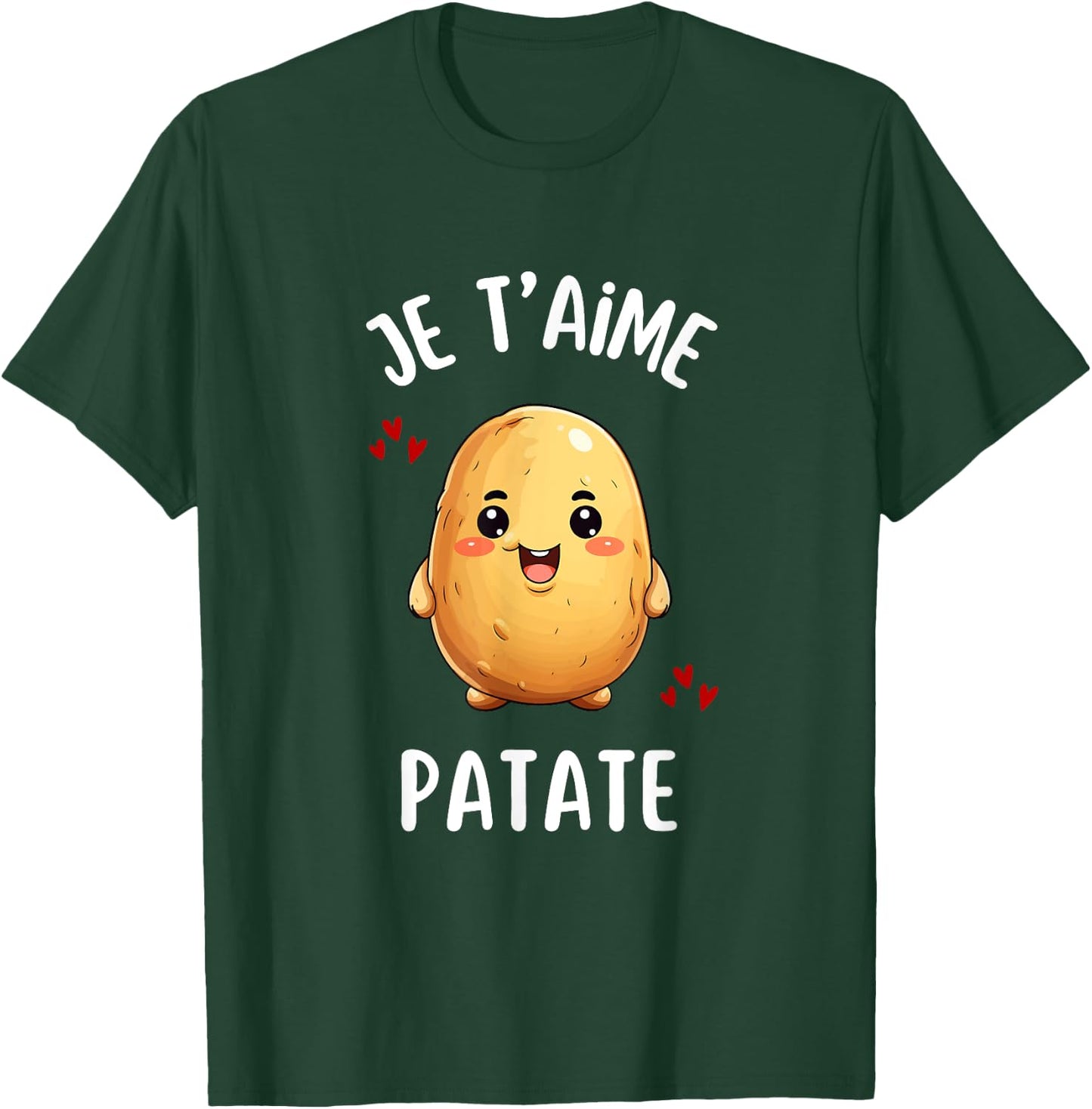 Je Taime Potato Funny Fries Gift Potato Humour , Black, S T-Shirt - T-Shirt | Forest