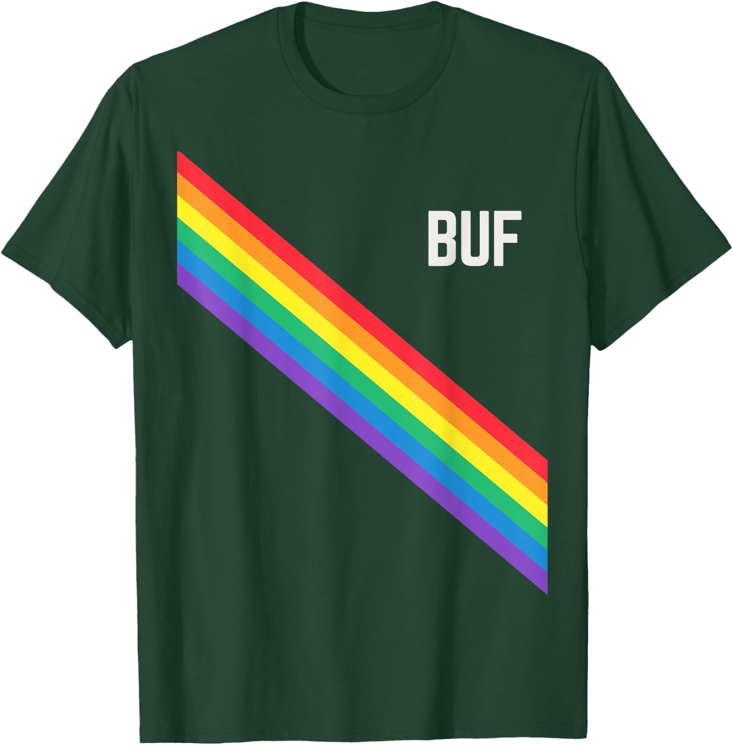 Buffalo Pride Week Rainbow Gay Pride Colors LGBTQ Ally T-Shirt - T-Shirt | Forest