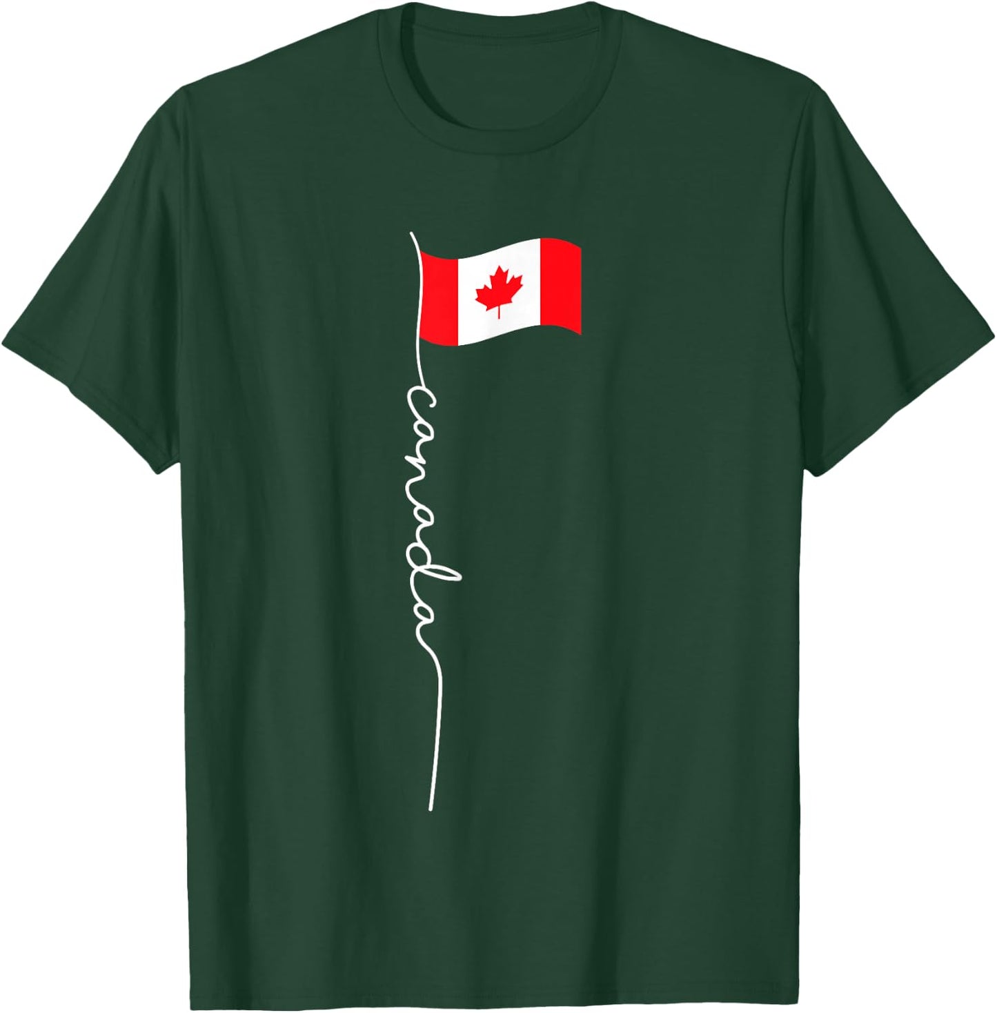 Canada Signature Flag Pole - Patriotic Canadian Flag T-Shirt - T-Shirt | Forest
