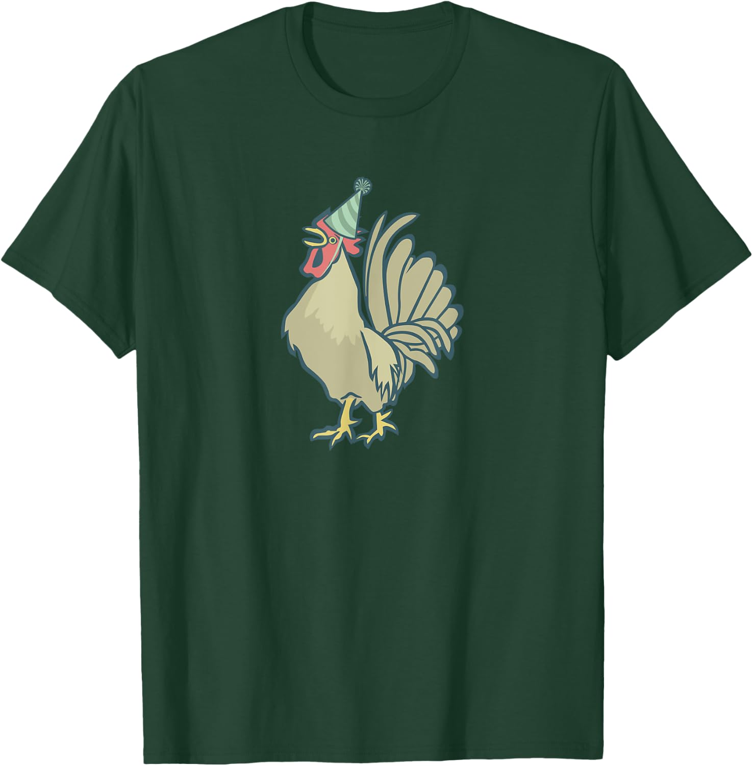 Birthday Rooster , Chicken Birthday Hat Rooster Kids T-Shirt - T-Shirt | Forest