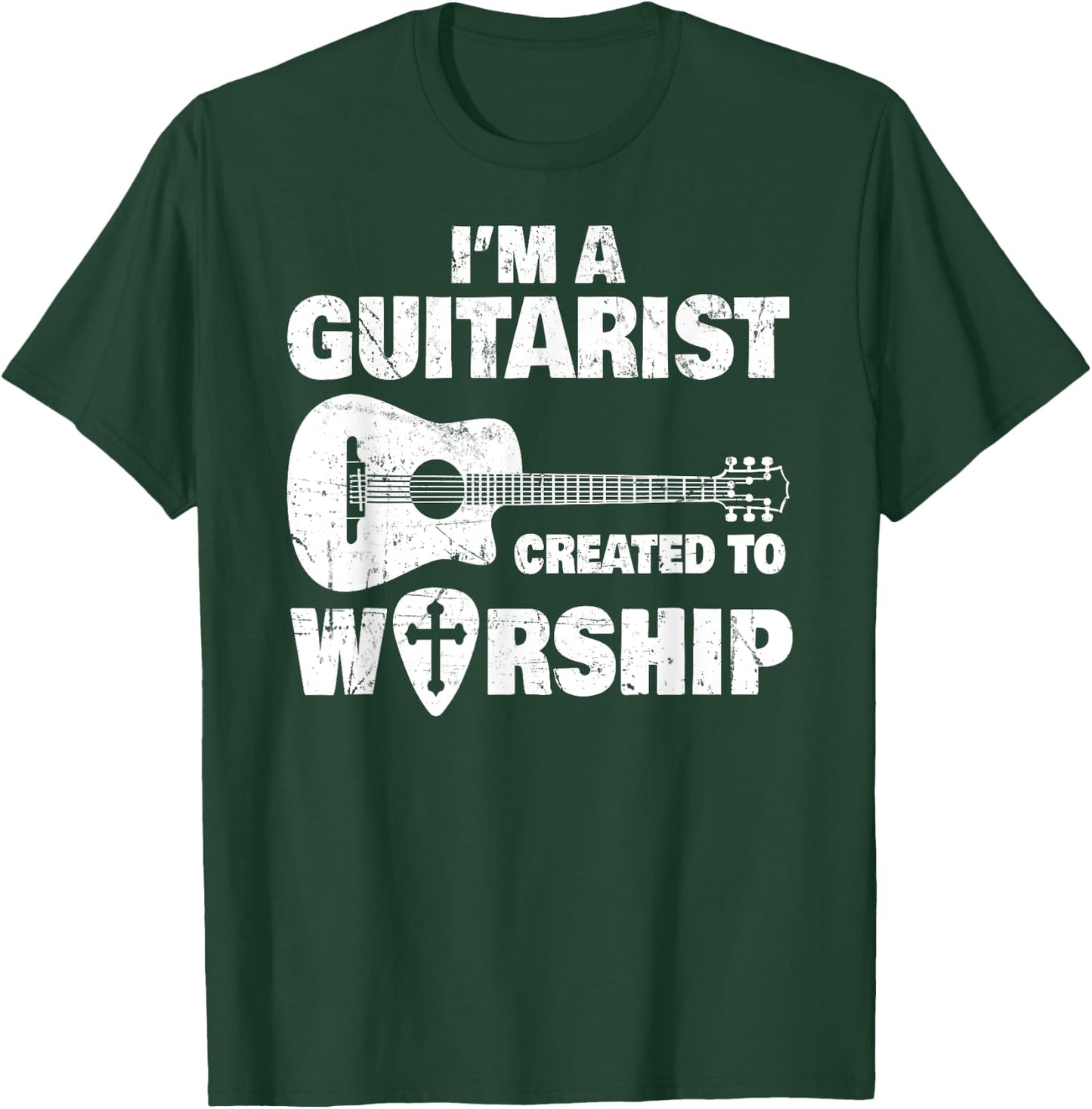 Christian Music Church Guitar Jesus Rock Band Gift T-Shirt - T-Shirt | Forest