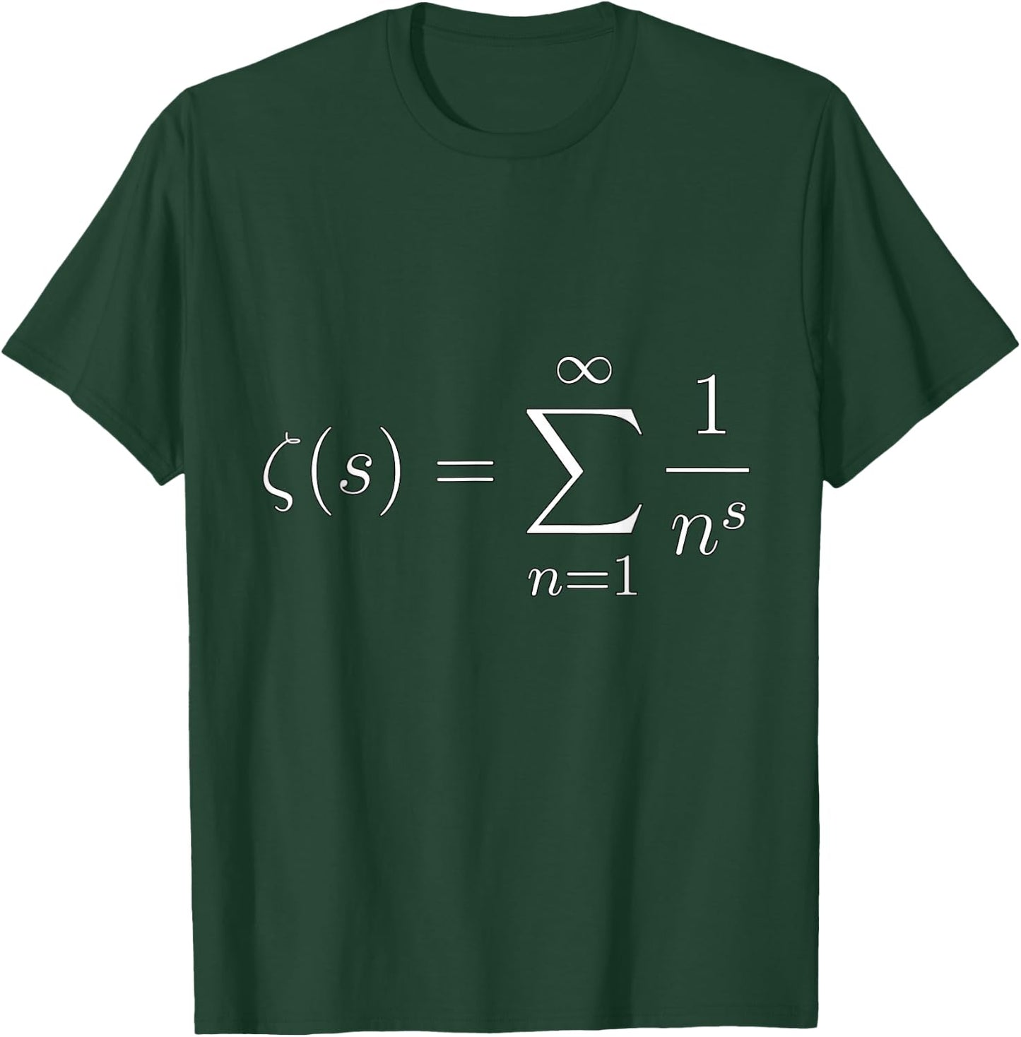 Mathematics: Equation of the Riemann hypothesis (zeta function) , Black, S T-Shirt - T-Shirt | Forest
