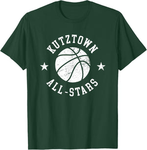 Kutztown Vintage All-Stars Retro 80s Basketball T-Shirt - T-Shirt | Forest