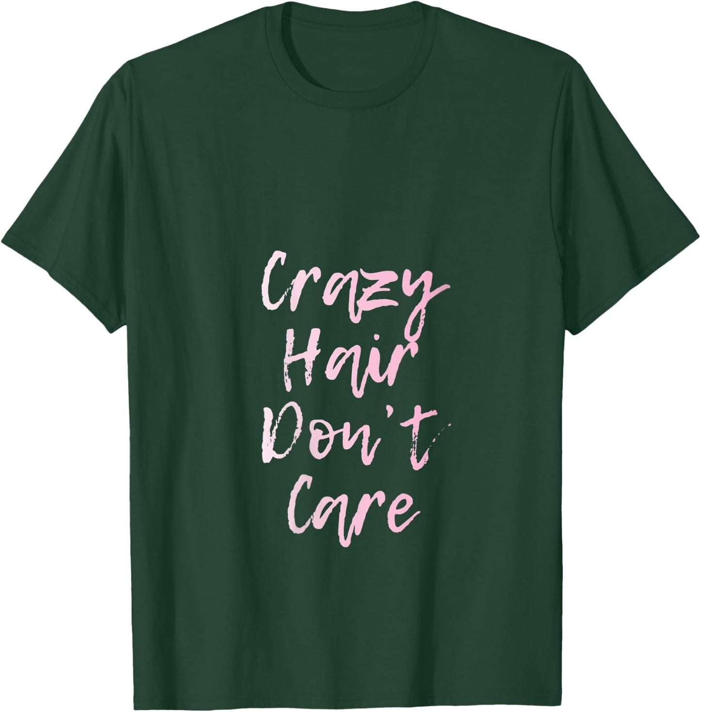 Crazy Hair Don't Care | Funny and Cute - Girls Women Kids - V-Neck T-Shirt - T-Shirt | Forest