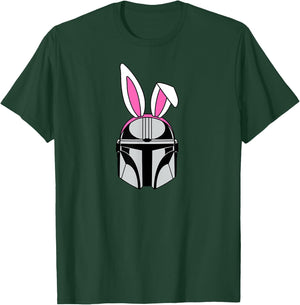 Amazon Essentials The Mandalorian Helmet Spring Easter Bunny Ears T-Shirt - T-Shirt | Forest