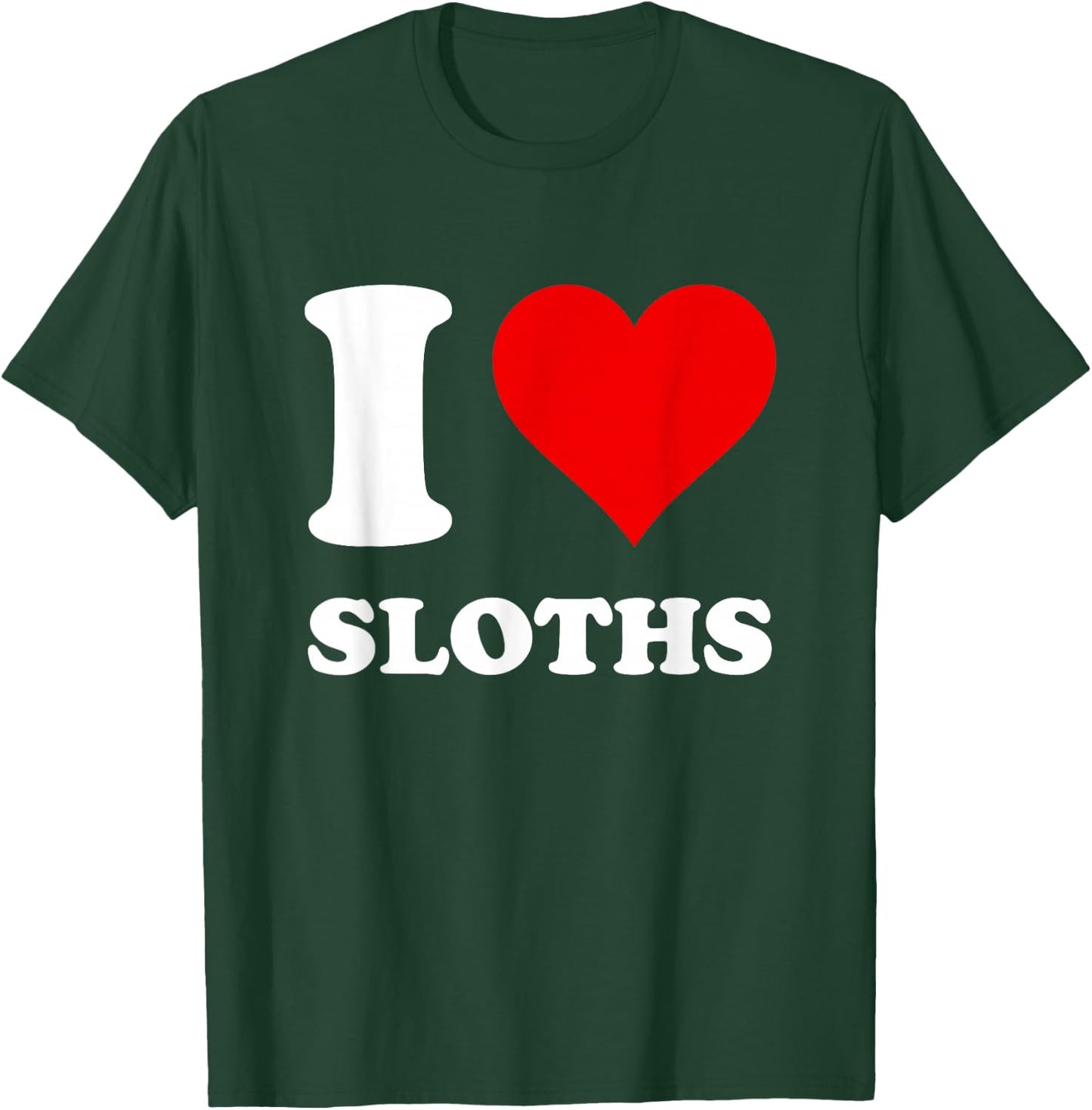 Red Heart I Love Sloths T-Shirt - T-Shirt | Forest
