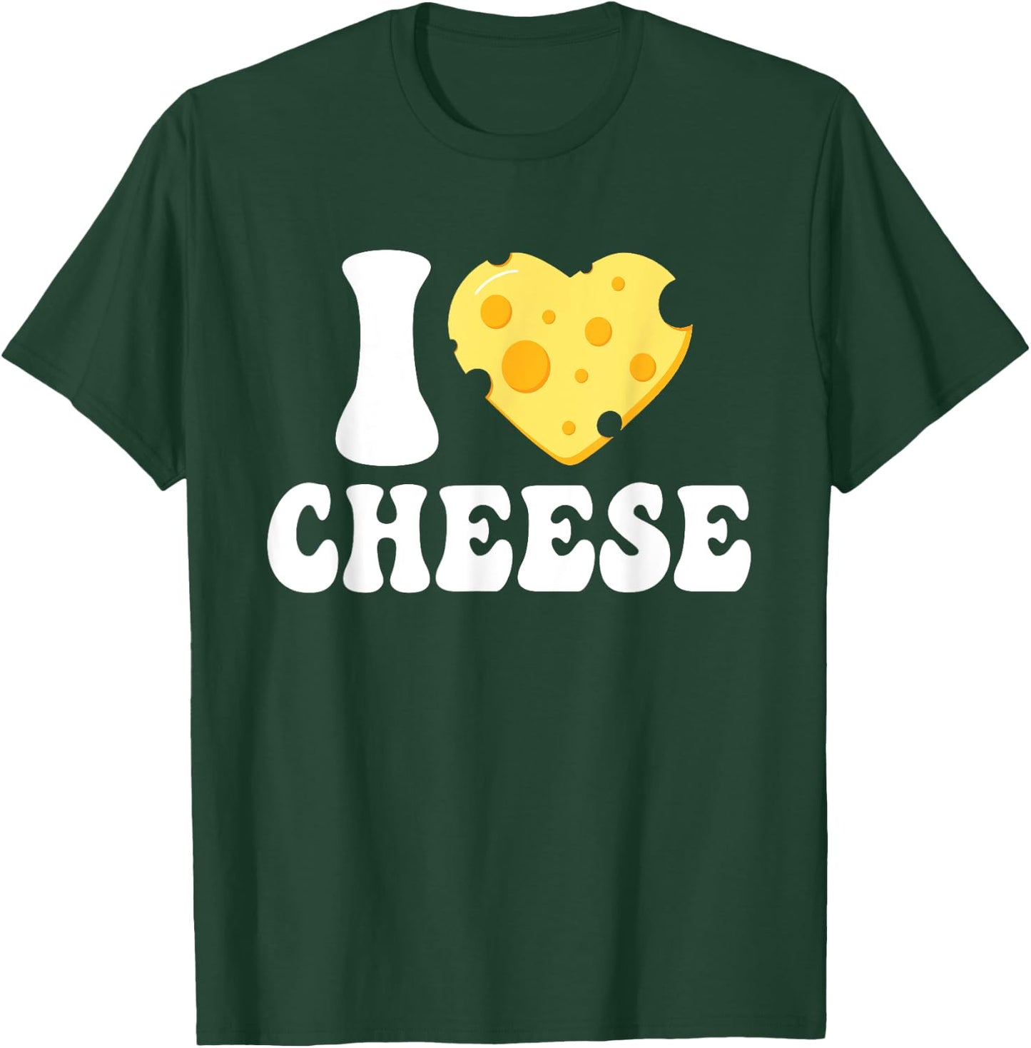 I Love Cheese - Heart Design Parmesan Cheddar Dairy Lover T-Shirt - T-Shirt | Forest