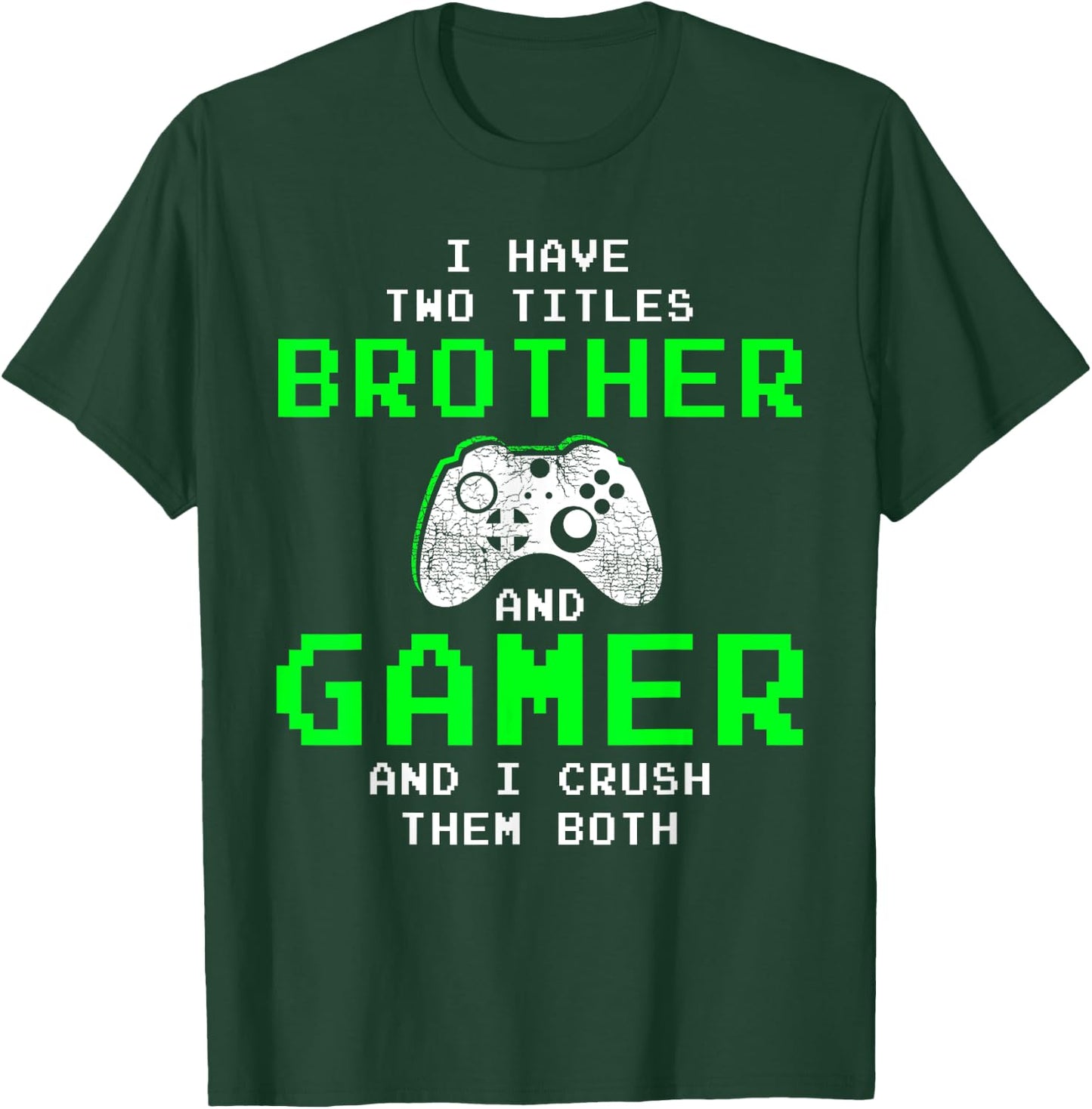 Funny Gaming Brothers - Gamer Gifts for Teen Boys Short Sleeve T-Shirt - T-Shirt | Forest