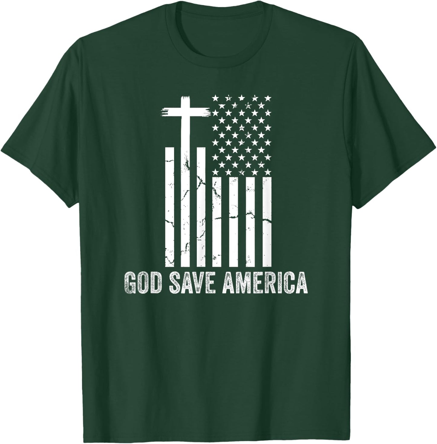 God Save America Sign,God American Flag Jesus Save America T-Shirt - T-Shirt | Forest