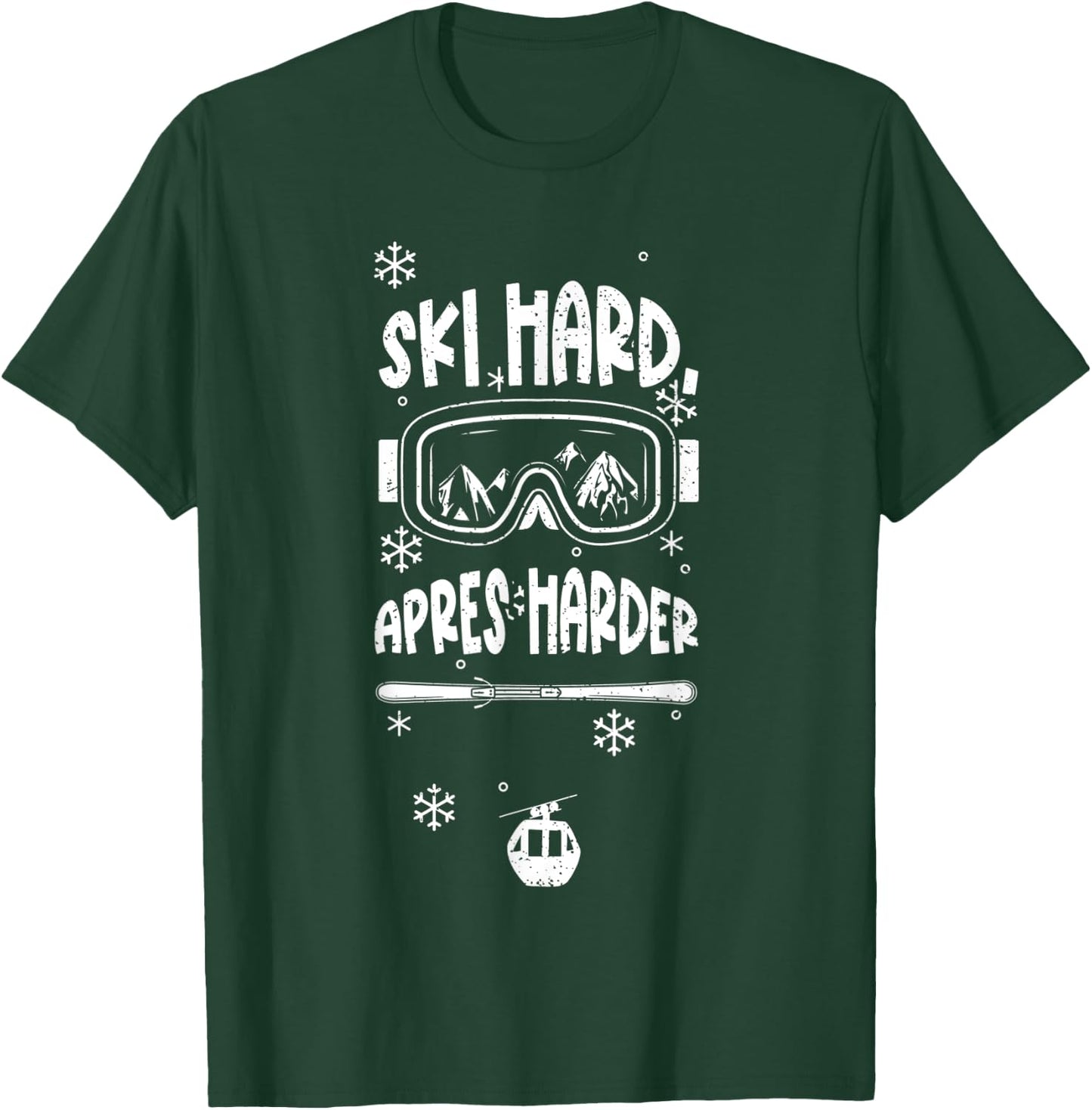 Hut Party Ski Holiday Party: Ski Hard, Apres Ha... Apres Ski , black T-Shirt - T-Shirt | Forest