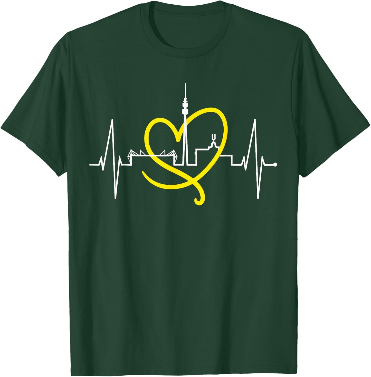 Dortmund Heartbeat Skyline Puls Ruhrpott Stadion Dortmunder , black T-Shirt - T-Shirt | Forest
