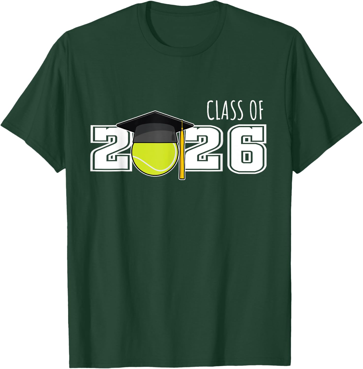 Class of 2026 Tennis Senior Shirt | Senior 2026 Tennis T-Shirt - T-Shirt | Forest