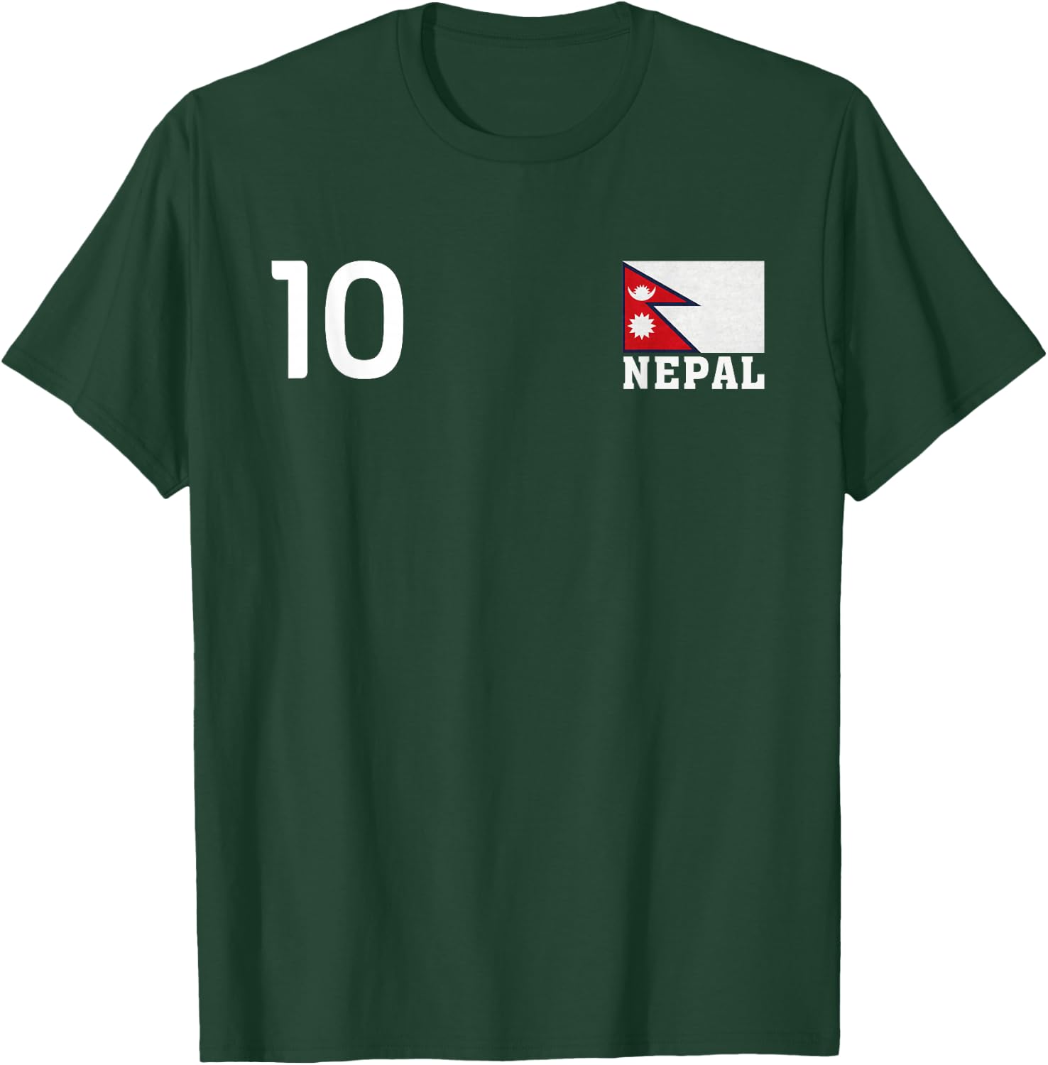 Nepal Number 10 National Flag Country Pride Heritage T-Shirt - T-Shirt | Forest