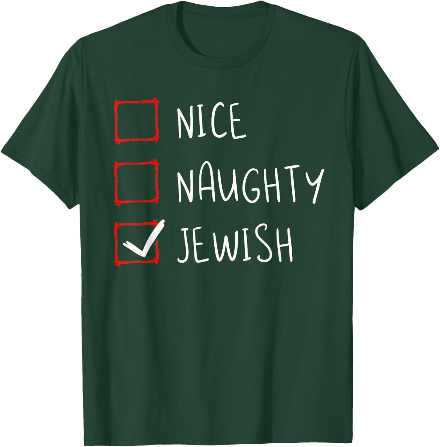 Hanukkah Jewish Festival Jew Menorah Hebrew Naughty Gift T-Shirt - T-Shirt | Forest
