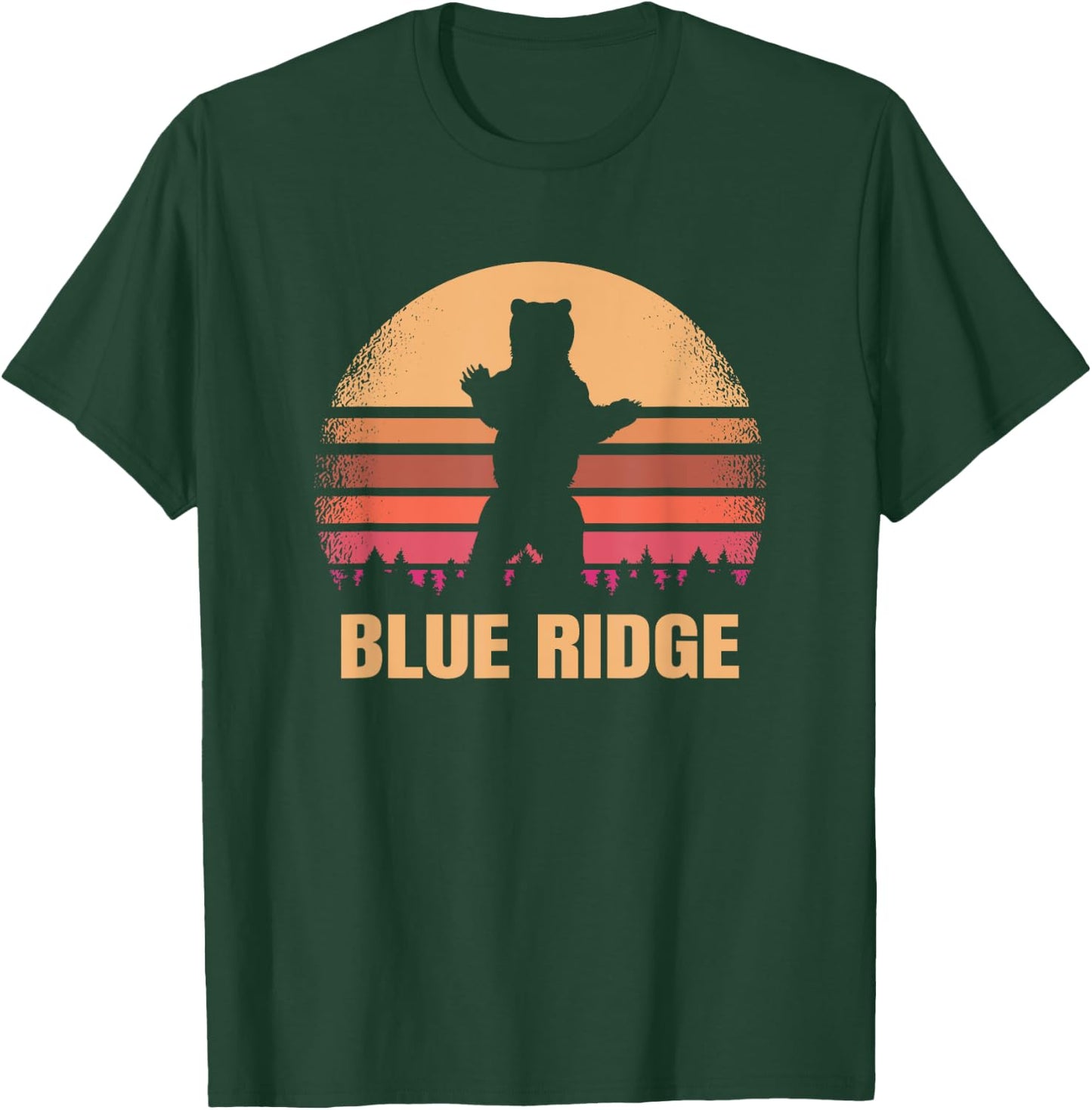 Blue Ridge Georgia Vintage Bear Distressed 70s 80s GA Sunset T-Shirt - T-Shirt | Forest