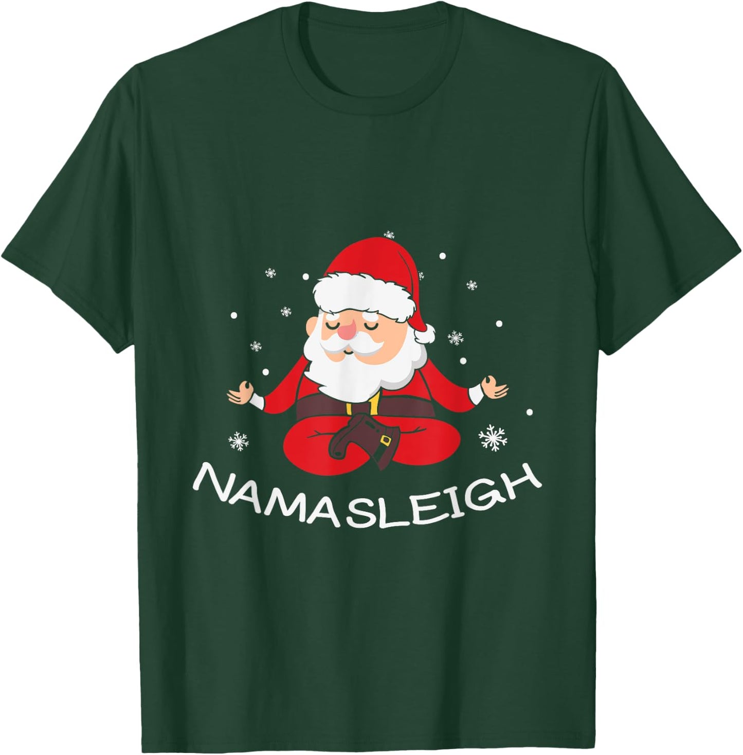 Nama-sleigh Namasleigh Funny Santa Yoga Christmas Lotus Pose T-Shirt - T-Shirt | Forest