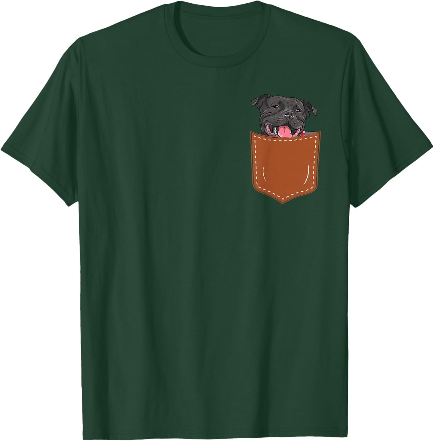 Funny Staffordshire Bull Terrier Dog in My Pocket,Staffordsh T-Shirt - T-Shirt | Forest