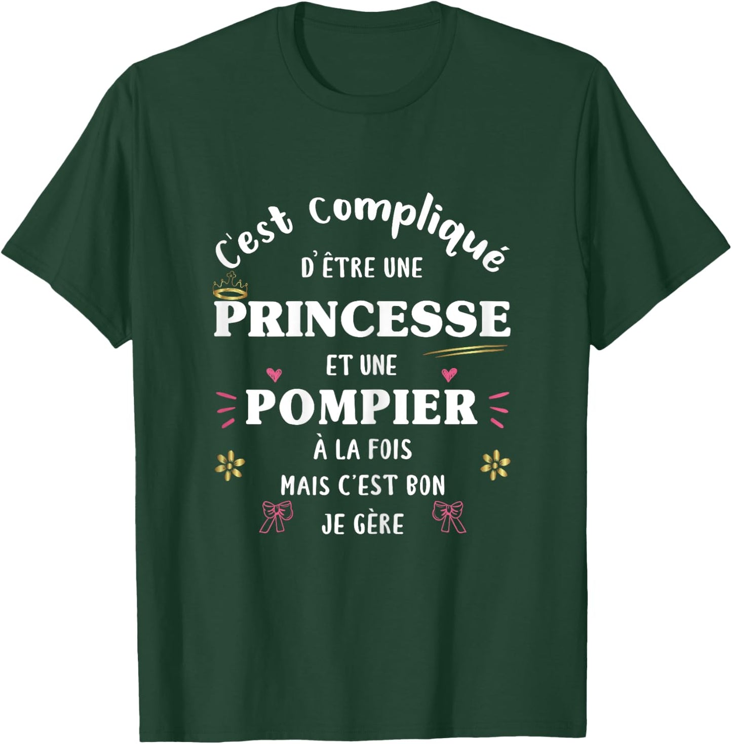 Princess and Fireman Both Woman Original Humor Funny , Black, Female X-Small T-Shirt - T-Shirt | Forest