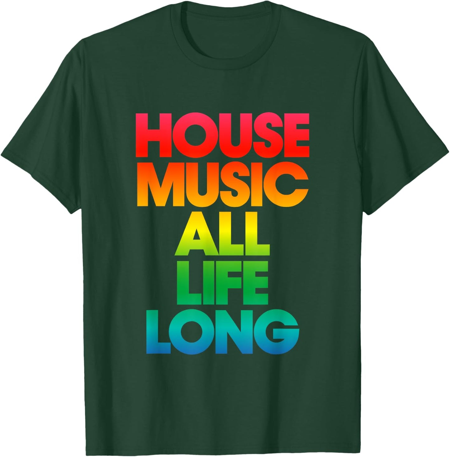 Defected House Music All Life Long Rainbow Print T-Shirt - T-Shirt | Forest