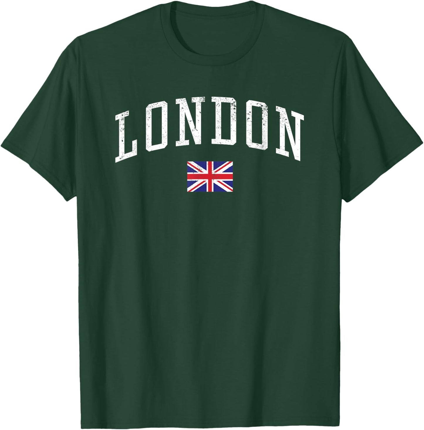 Vintage London England Country Flag Souvenir Vacation T-Shirt - T-Shirt | Forest