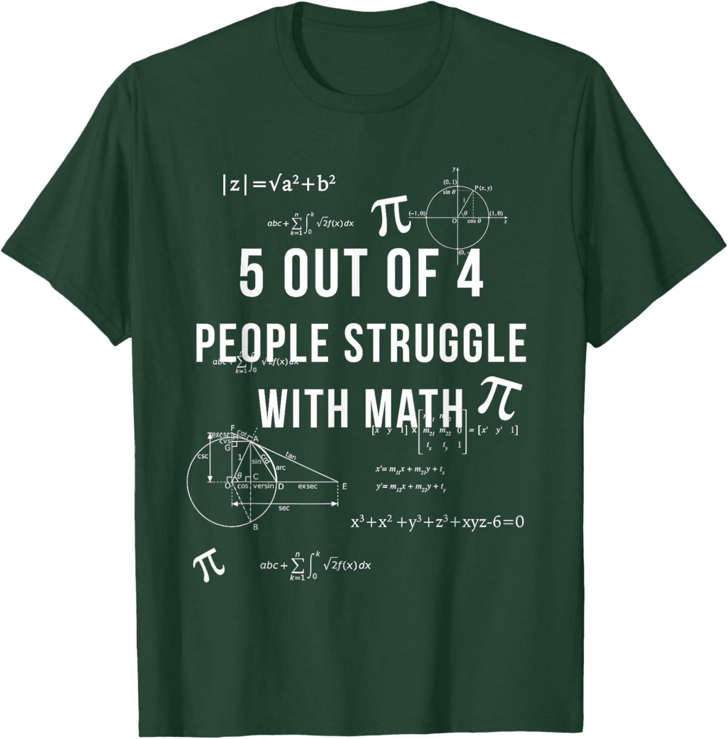 5 Out Of 4 People Struggle With Math Fun Geeky T shirt T-Shirt - T-Shirt | Forest