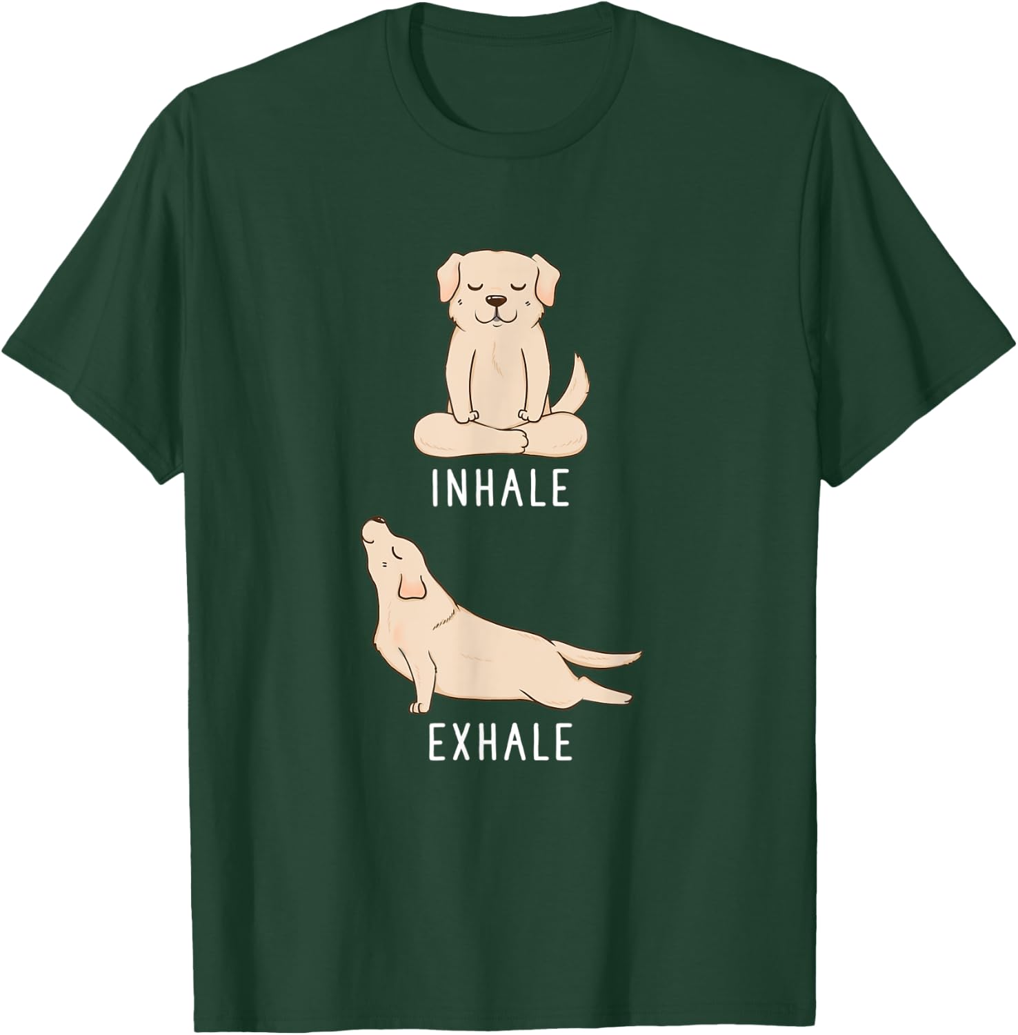 Inhale Exhale Labrador Retriever Funny Yellow Lab Dog Yoga Women Kids T-Shirt - T-Shirt | Forest