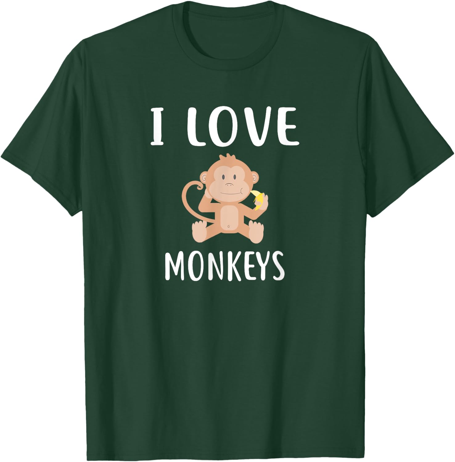 I Love MONKEYS Funny MONKEY T-Shirt - T-Shirt | Forest
