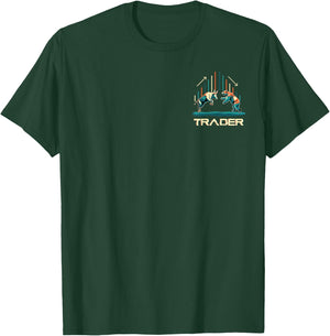 Bull and Bear Trader Stock Market Minimalist T-Shirt - T-Shirt | Forest