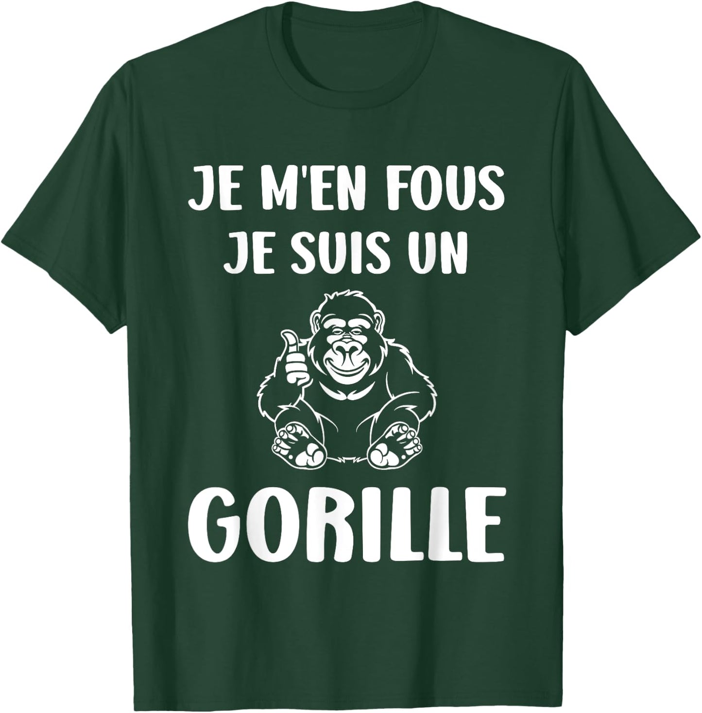 Humour monkey Gorillas Je m'en fous je suis un Gorille , Black, S T-Shirt - T-Shirt | Forest