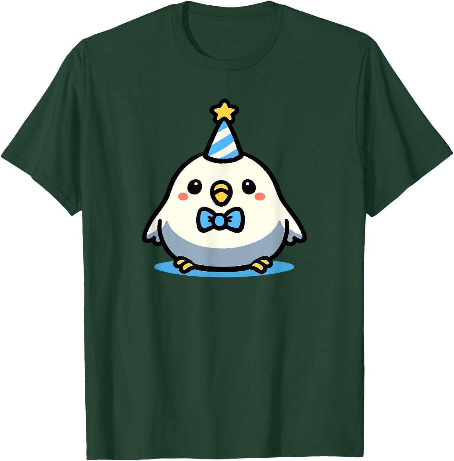 Kawaii Party Budgie Art Cute Parakeet Doodle T-Shirt - T-Shirt | Forest