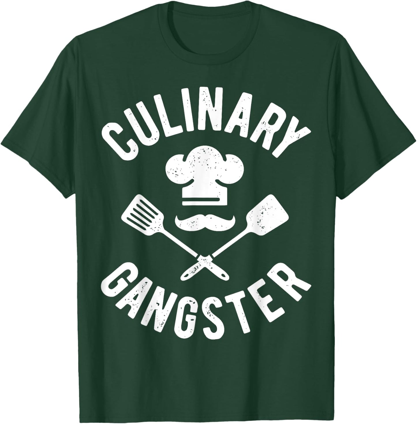 Chef Culinary Gangster Men Women Cook Cooking Hat Vintage T-Shirt - T-Shirt | Forest