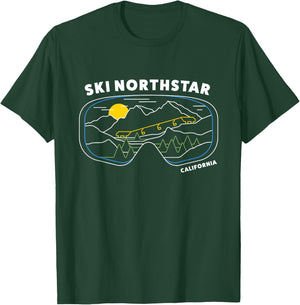 Retro Ski Northstar California Ski Resort, US Ski Resort Ski T-Shirt - T-Shirt | Forest