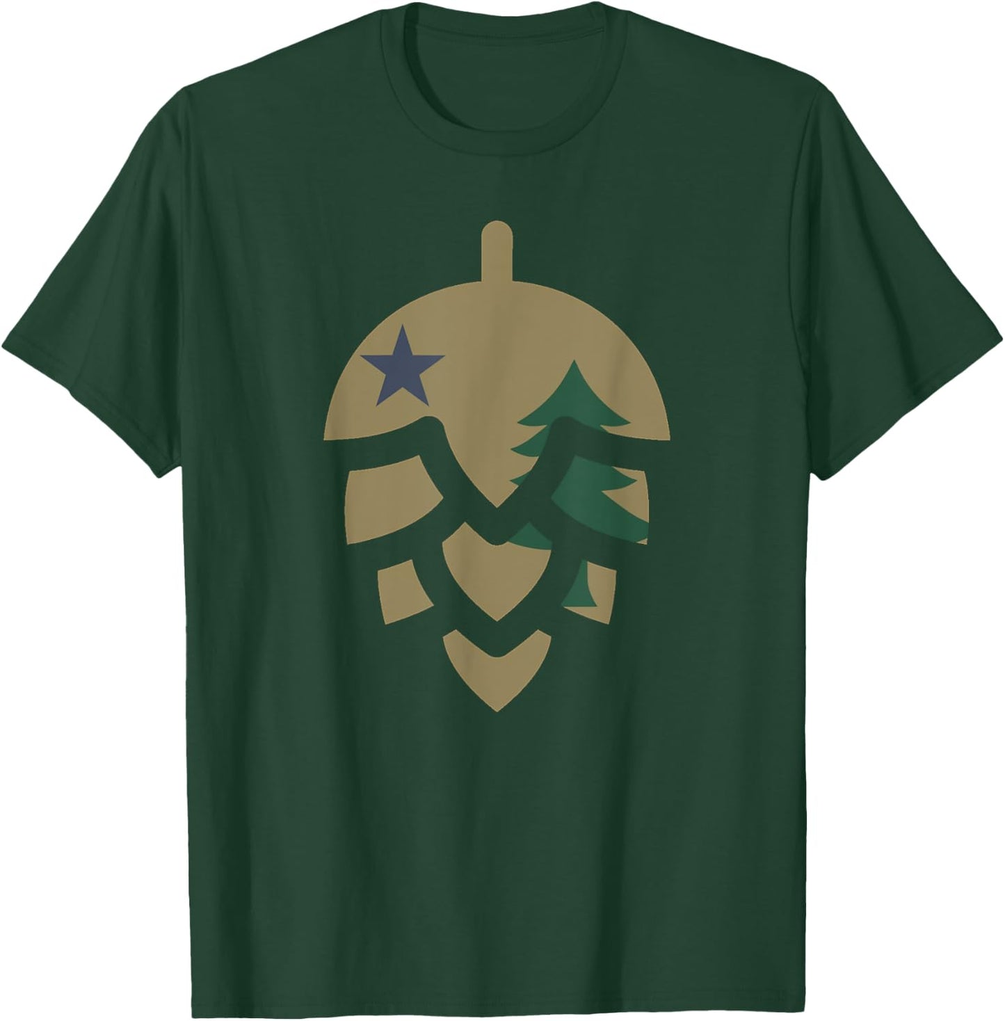 1901 Historic Maine State Flag - Craft Beer Hops T-Shirt - T-Shirt | Forest
