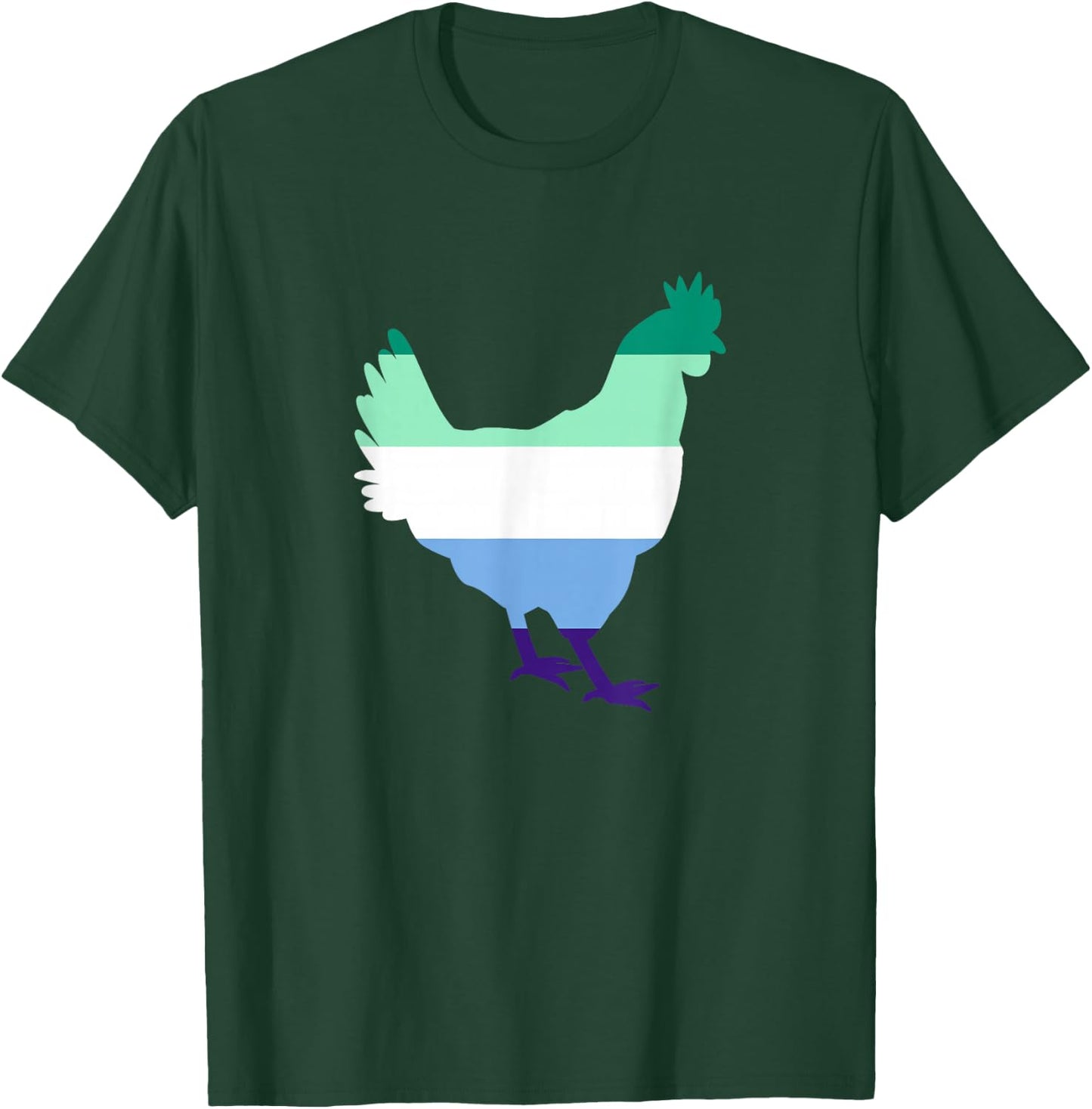 MLM Flag Chicken Lover Gay Vincian MLM Pride T-Shirt - T-Shirt | Forest