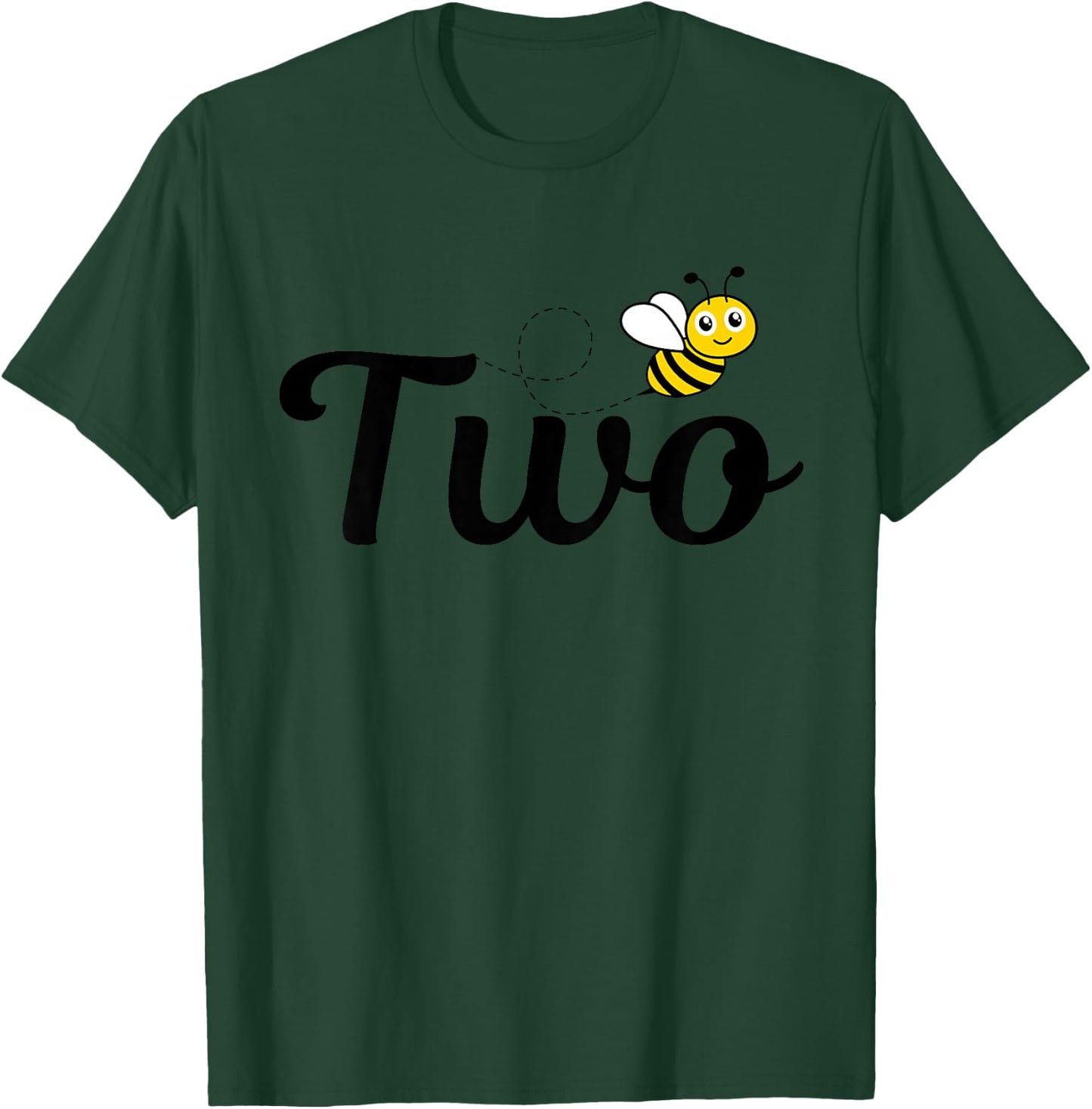 Kids Bee Two 2 Year Old Girl Bee Themed 2nd Birthday Kids Bee-day T-Shirt - T-Shirt | Forest