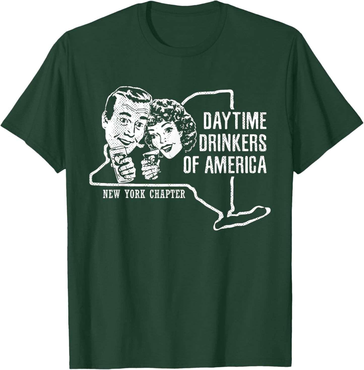 New York Day Drinking Shirt Beer Wine Drinker Alcohol Gift T-Shirt - T-Shirt | Forest