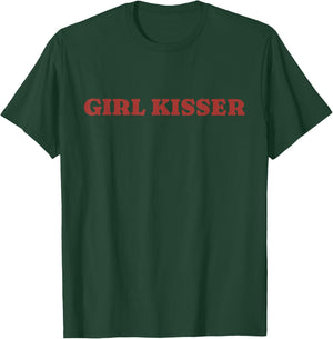 Groovy Funny Girl Kisser Heart Love Lesbians Ally LGBT Pride T-Shirt - T-Shirt | Forest