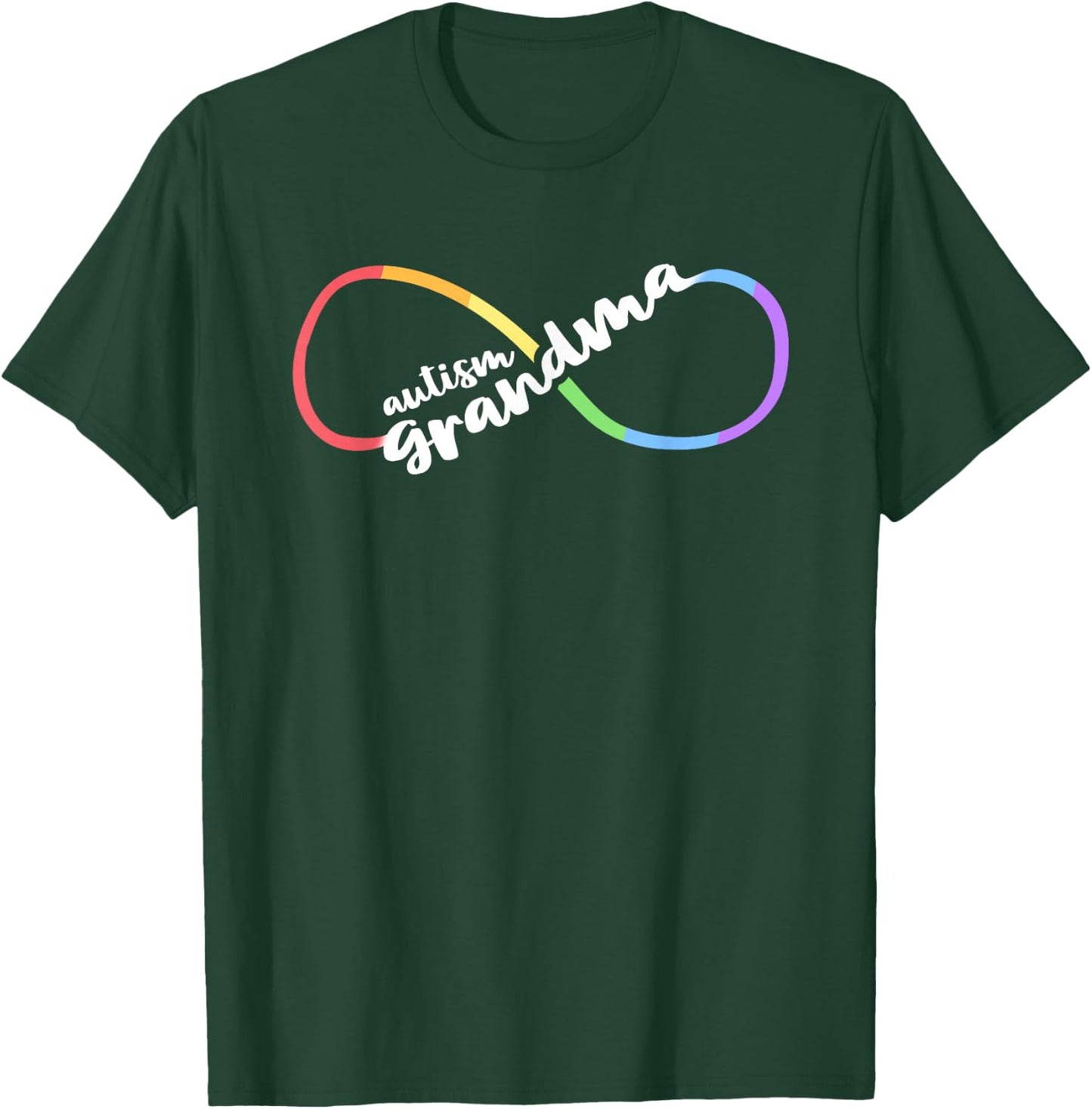 Family Autism Awareness Grandma Rainbow Infinity Symbol T-Shirt - T-Shirt | Forest