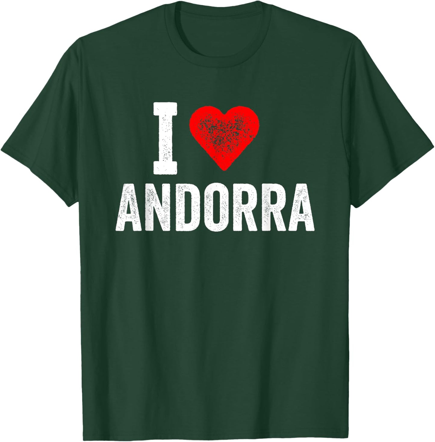 Design amusant rétro I Love Andorra avec un cœur rouge T-Shirt - T-Shirt | Forest