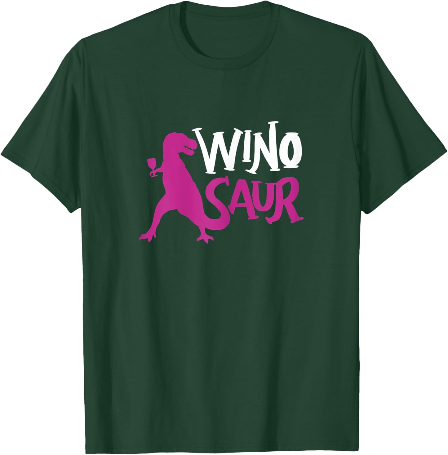WinoSaur Wino-Saur - Funny Dinosaur Drinking T-Shirt - T-Shirt | Forest