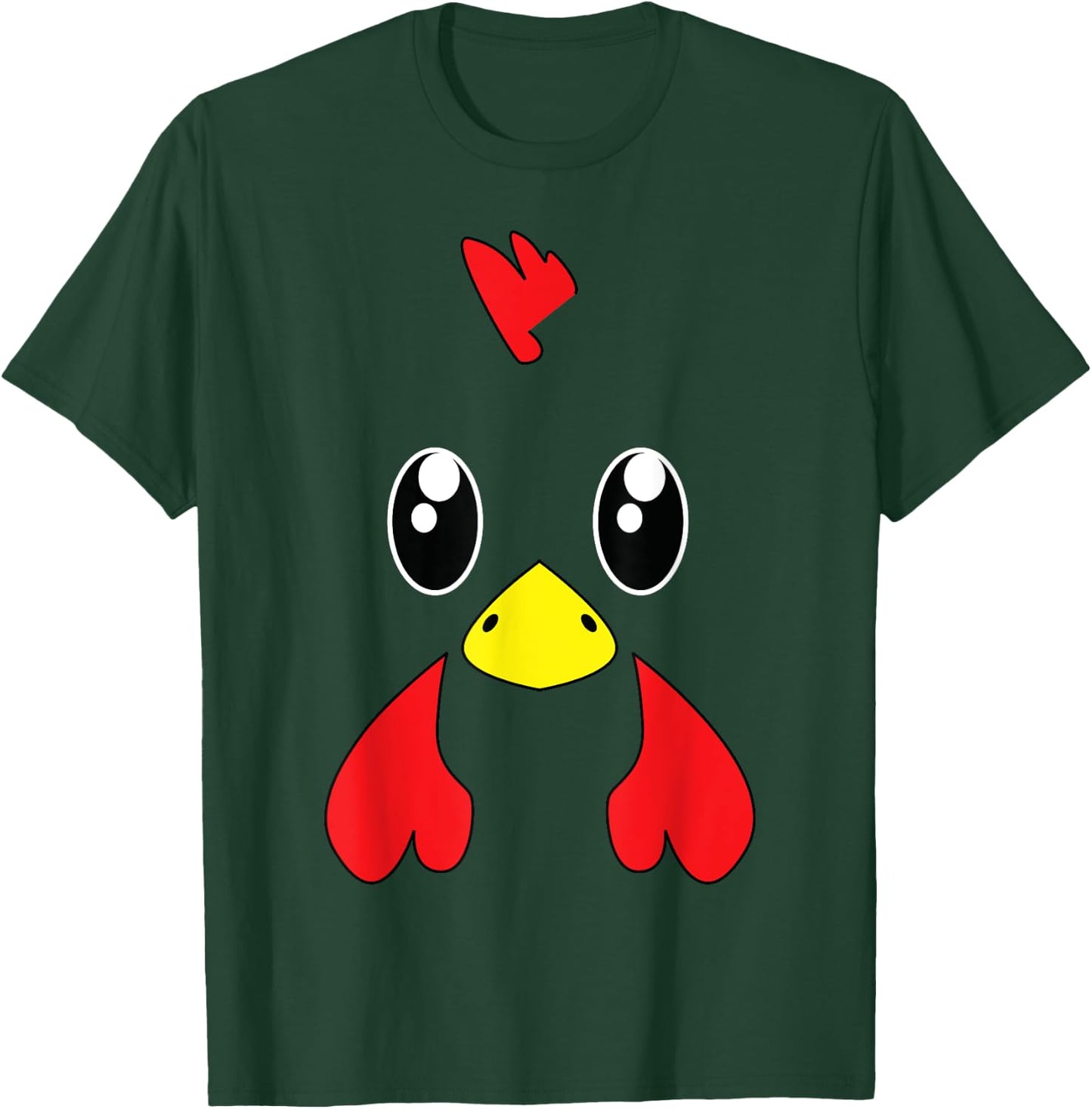 Chicken Costume Halloween Chicken Face Rooster Funny T-Shirt - T-Shirt | Forest
