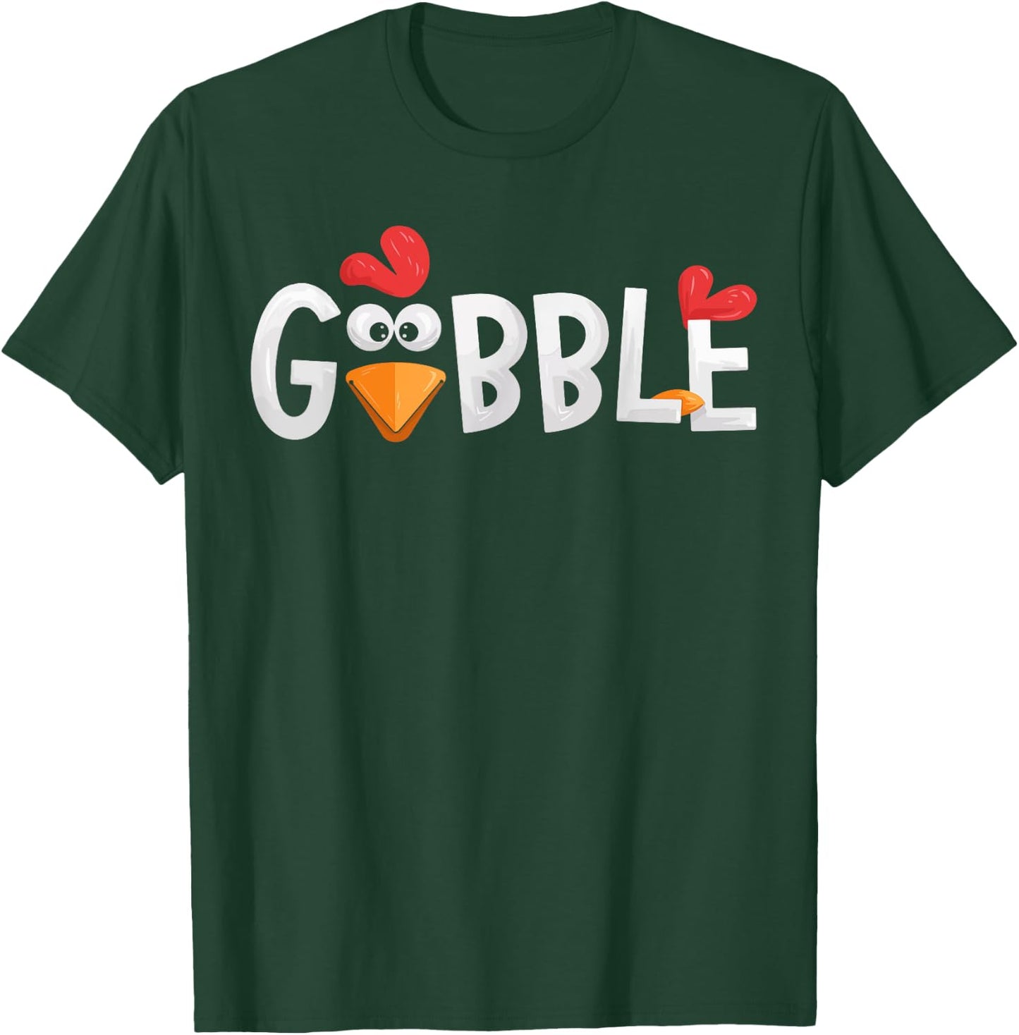 Blazin27 Gobble Gobble - Adult Thanksgiving-themed - Black - Small - - Short Sleeve T-Shirt - T-Shirt | Forest