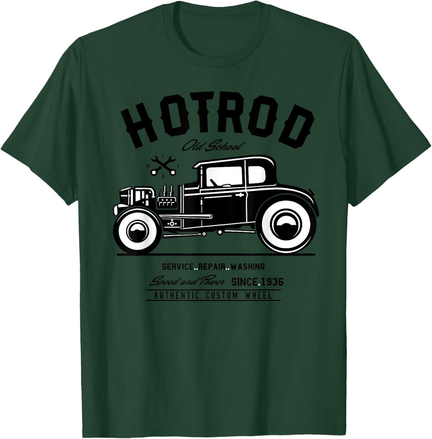 Vintage Hot Rod Old School Speed and Power Shirt T-Shirt - T-Shirt | Forest
