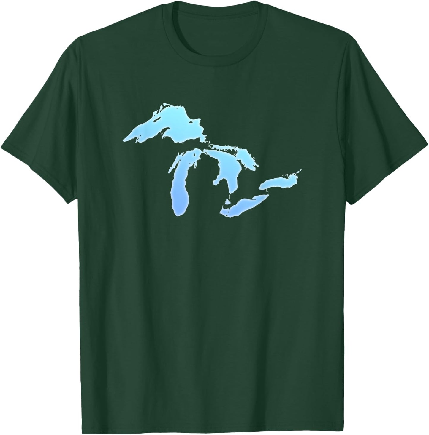 Great Lakes Michigan Wid-West North America Lake Gift T-Shirt - T-Shirt | Forest